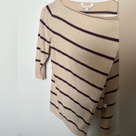 Cute striped three quarter 3/4 length sleeve cardigan size L - Picture 4 of 7